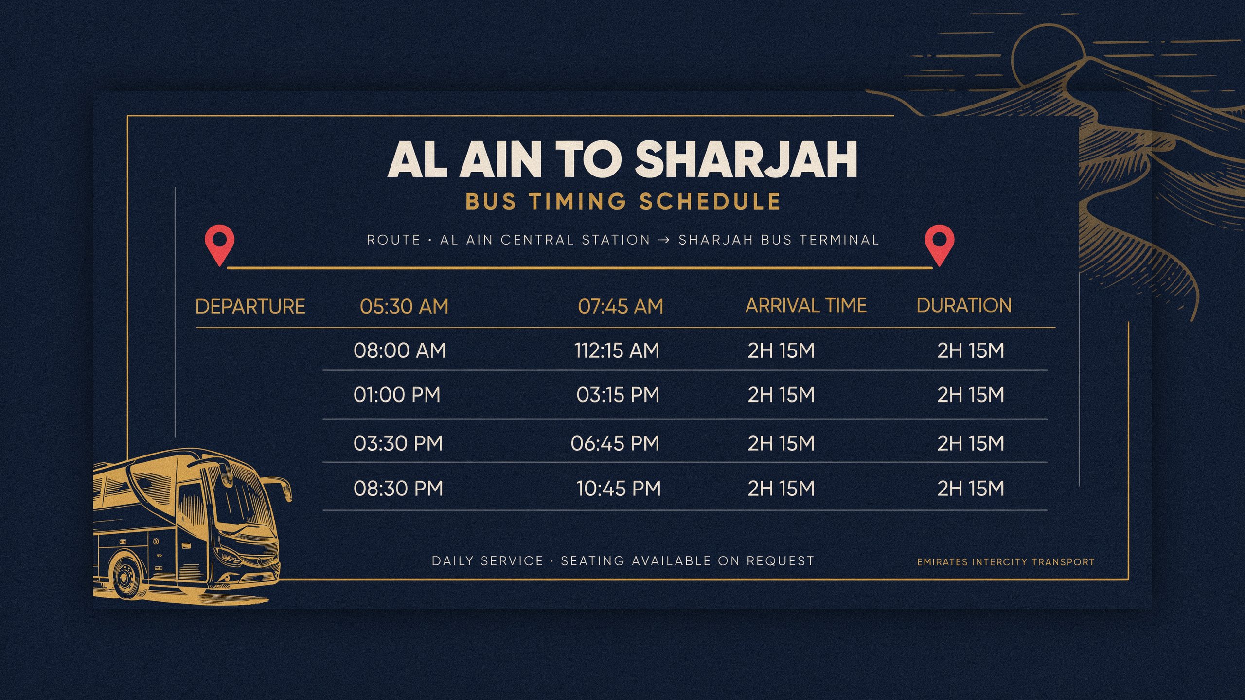 al ain to sharjah bus timing